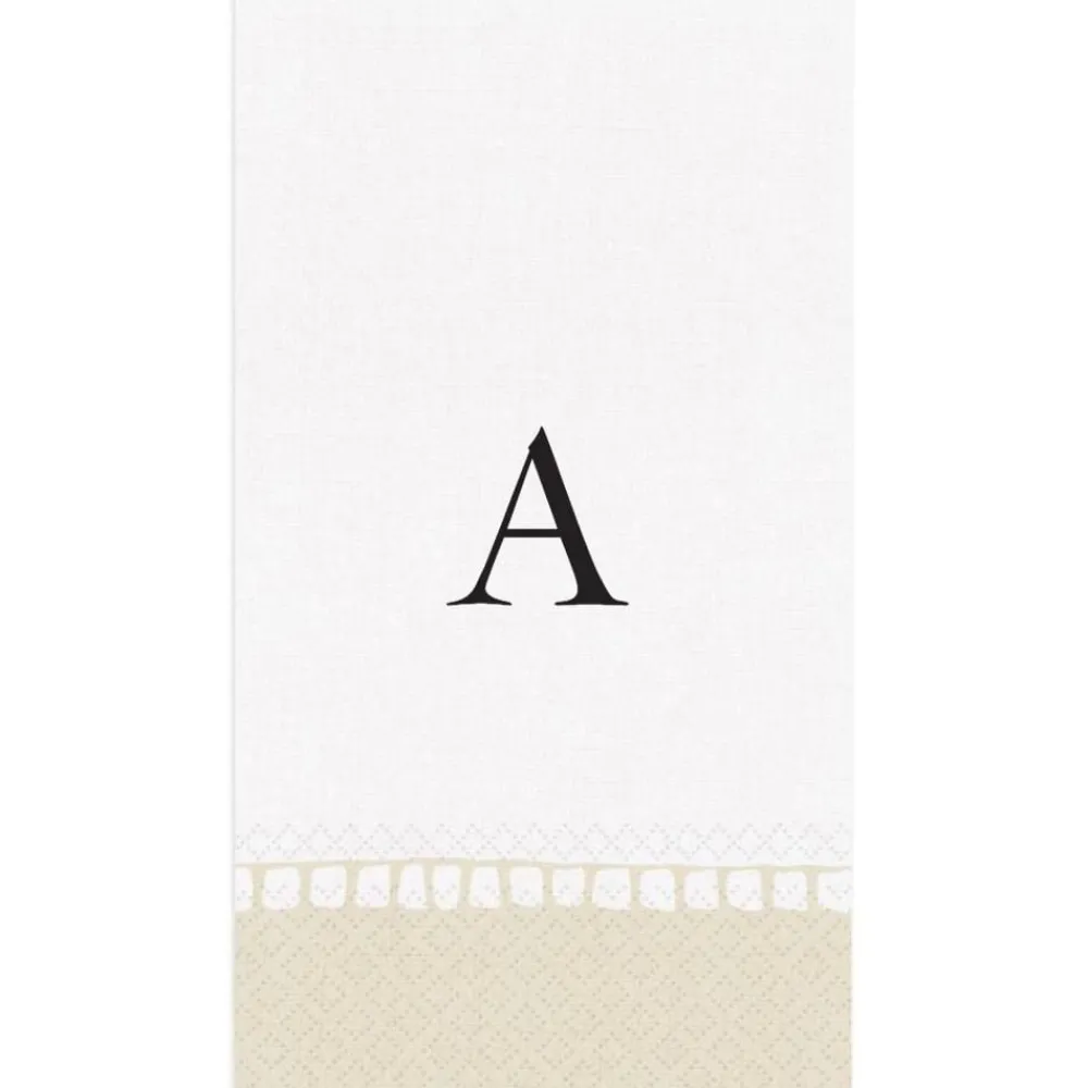 Personalization by Caspari Graduation Celebration|Mother'S Day|Personalized Single Initial Linen Border Guest Towel Napkins