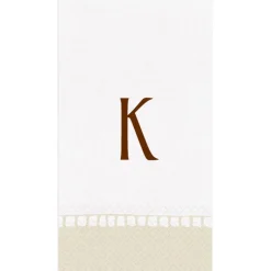 Personalization by Caspari Graduation Celebration|Mother'S Day|Personalized Single Initial Linen Border Guest Towel Napkins