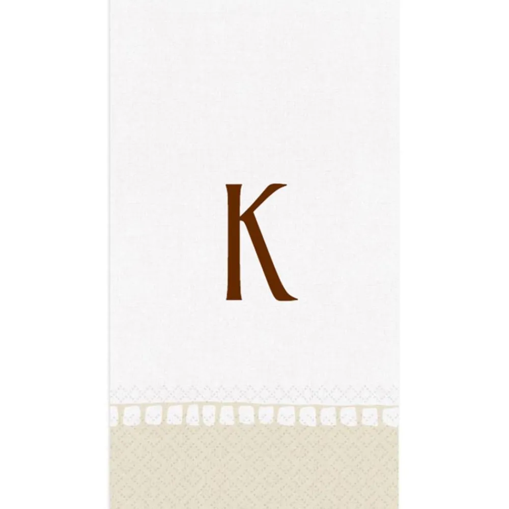 Personalization by Caspari Graduation Celebration|Mother'S Day|Personalized Single Initial Linen Border Guest Towel Napkins