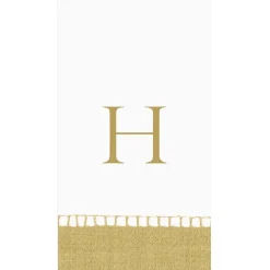 Personalization by Caspari Graduation Celebration|Mother'S Day|Personalized Single Initial Linen Border Guest Towel Napkins