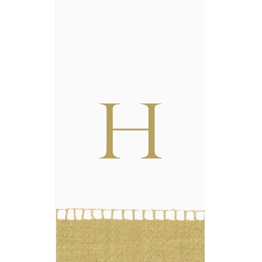 Personalization by Caspari Graduation Celebration|Mother'S Day|Personalized Single Initial Linen Border Guest Towel Napkins