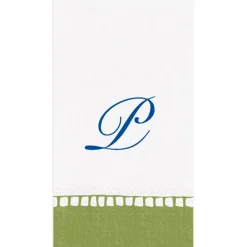 Personalization by Caspari Graduation Celebration|Mother'S Day|Personalized Single Initial Linen Border Guest Towel Napkins
