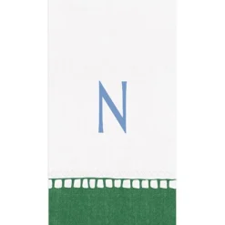 Personalization by Caspari Graduation Celebration|Mother'S Day|Personalized Single Initial Linen Border Guest Towel Napkins