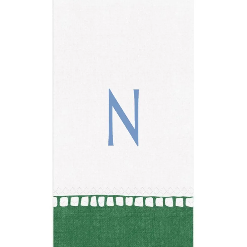 Personalization by Caspari Graduation Celebration|Mother'S Day|Personalized Single Initial Linen Border Guest Towel Napkins