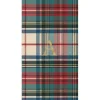 Personalization by Caspari Christmas Napkins|Personalized Holiday Napkins|Personalized Single Initial Dress Stewart Tartan Guest Towel Napkins