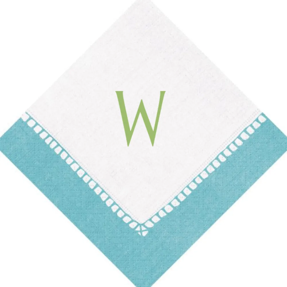 Personalization by Caspari Bridal Shower|Mother'S Day|Personalized Single Initial Linen Border Cocktail Napkins