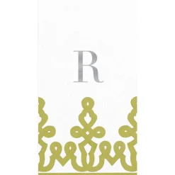 Personalization by Caspari Christmas Napkins|Engagement Party|Personalized Single Initial Passementerie Guest Towel Napkins