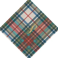 Personalization by Caspari Personalized Holiday Napkins|Personalized Christmas Napkins|Personalized Single Initial Dress Stewart Tartan Cocktail Napkins