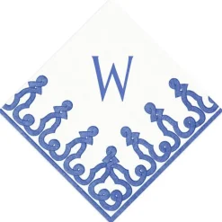 Personalization by Caspari Christmas Napkins|Engagement Party|Personalized Single Initial Passementerie Cocktail Napkins