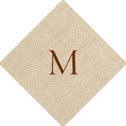 Personalization by Caspari Bridal Shower|Mother'S Day|Personalized Single Initial Jute Cocktail Napkins