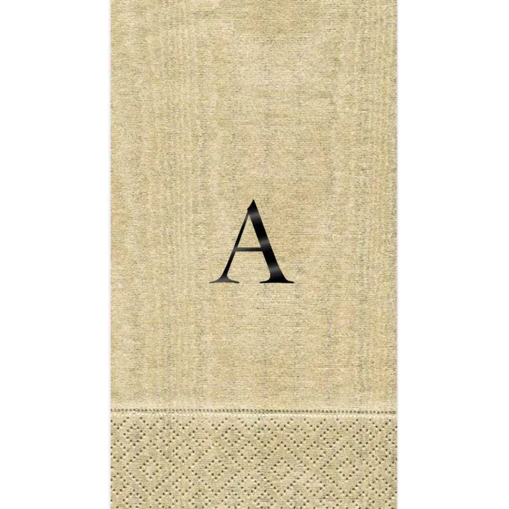 Personalization by Caspari Engagement Party|Hanukkah|Personalized Single Initial Moiré Guest Towel Napkins