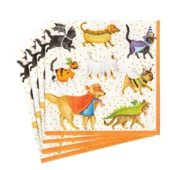 Caspari Halloween|Paper Luncheon Napkins|Pets in Costume Paper Luncheon Napkins - 20 Per Package