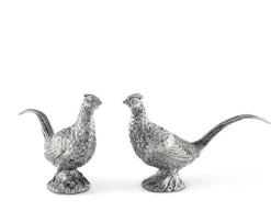 Vagabond House Salt & Pepper Shakers|Pewter Pheasants Salt & Pepper Set