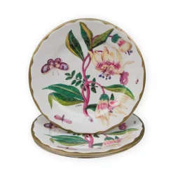Caspari Bridal Shower|Paper Dinner Plates|Porcelain Blooms Ivory Dinner Plates - 8 Per Package