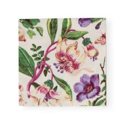 Caspari Bridal Shower|Paper Luncheon Napkins|Porcelain Blooms Ivory Luncheon Napkins - 20 Per Package