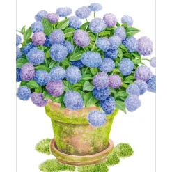 Caspari Gift Tags & Enclosure Cards|Potted Hydrangea Enclosure Cards & Envelopes - 4 Mini Cards & 4 Envelopes