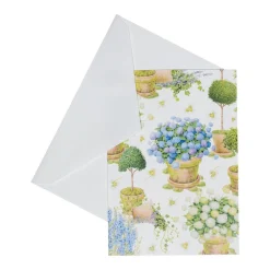 Caspari Note Cards|Potted Hydrangeas Boxed Note Cards - 8 Note Cards & 8 Envelopes