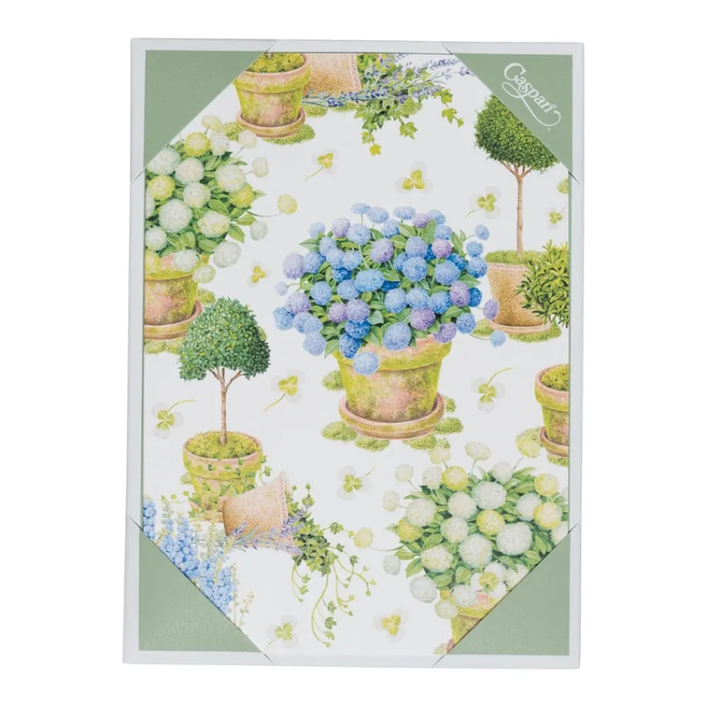 Caspari Note Cards|Potted Hydrangeas Boxed Note Cards - 8 Note Cards & 8 Envelopes