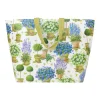 Caspari Gift & Bottle Bags|Throws & Tote Bags|Potted Hydrangeas Large Tote Gift Bags - One Gift Bag Included