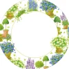 Caspari Paper Dinner Plates|Potted Hydrangeas Paper Dinner Plates - 8 Per Package