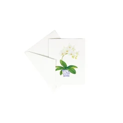 Caspari Note Cards|Potted Orchids Boxed Note Cards - 10 Cards and 10 Envelopes per Package