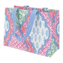 Caspari Gift & Bottle Bags|Provençal Cotton Pink Multi Small Gift Bags - One Gift Bag Included