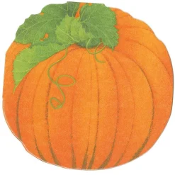Caspari Halloween|Pumpkin Die-Cut Paper Linen Party Napkins - 15 Per Package