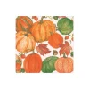Caspari Halloween|Paper Cocktail Napkins|Pumpkin Field Paper Cocktail Napkins in White - 20 Per Package
