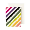 Caspari Birthday|Gift Tags & Enclosure Cards|Rainbow Stripe Gift Enclosure Cards in Ivory - 4 Mini Cards & 4 Envelopes