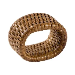 Caspari Mother'S Day|Thanksgiving|Rattan Napkin Ring in Dark Natural