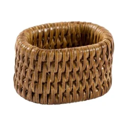 Caspari Mother'S Day|Thanksgiving|Rattan Napkin Ring in Dark Natural