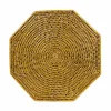 Caspari Mother'S Day|Rattan Trays And Accessories|Rattan Octagonal Placemat in Honey - 1 Placemat