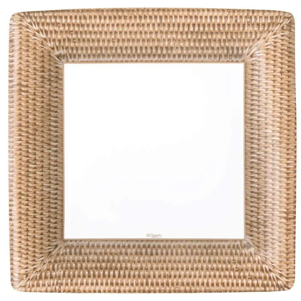 Caspari Memorial Day|Easter|Rattan Paper Dinner Plates - 8 Per Package