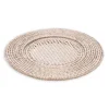 Caspari Summer Picnic|Bridal Shower|Rattan Round Plate Charger in White Natural - 1 Each