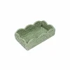 Caspari Summer Picnic|Napkin Holders & Rings|Rattan Scalloped Guest Towel Napkin Holders in Green - 1 Napkin Holder