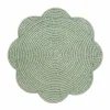Caspari Summer Picnic|Rattan Trays And Accessories|Rattan Scalloped Round Placemat in Green - 1 Placemat