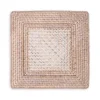 Caspari Summer Picnic|Graduation Celebration|Rattan Square Plate Charger in White Natural - 1 Each