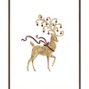 Caspari Christmas And Holiday Cards|Boxed Holiday Cards|Reindeer Foil Embossed Large Boxed Christmas Cards - includes 10 Cards & Envelopes