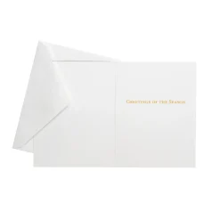 Caspari Christmas And Holiday Cards|Boxed Holiday Cards|Reindeer Tartan Foil Classic Boxed Christmas Cards - includes 10 cards & envelopes