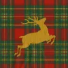 Caspari Paper Dinner Napkins|Reindeer Tartan Red Dinner Napkins - includes 20 Dinner Napkins