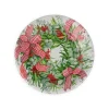Caspari Paper Salad And Dessert Plates|Ribbon Stripe Wreath Salad & Dessert Plates - 8 Per Package