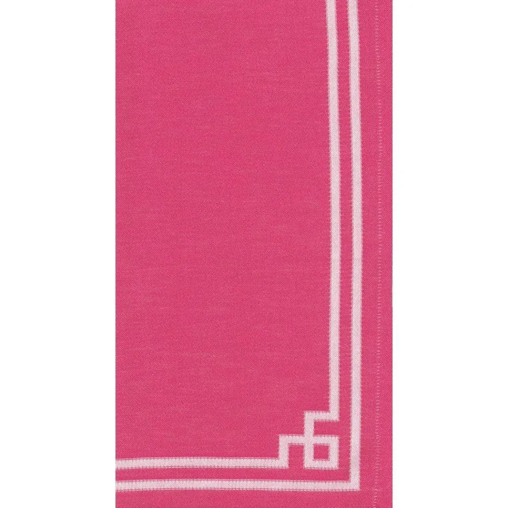 Caspari Bridal Shower|Kitchen Essentials|Rive Gauche Cotton Tea Towel in Fuchsia - 1 Each