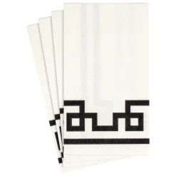 Caspari Engagement Party|Halloween|Rive Gauche Paper Guest Towel Napkins in Black & White - 15 Per Package