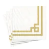 Caspari Christmas Napkins|Engagement Party|Rive Gauche Paper Luncheon Napkins in Gold & White - 20 Per Package