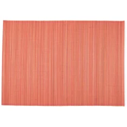 Caspari Placemats|Paper Placemats|Roll-Up Bamboo Placemats in Coral - Set of 4