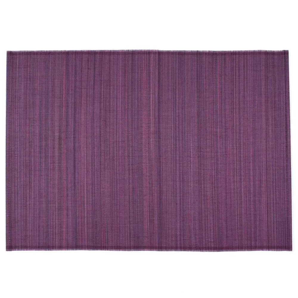 Caspari Placemats|Paper Placemats|Roll-Up Bamboo Placemats in Aubergine - Set of 4