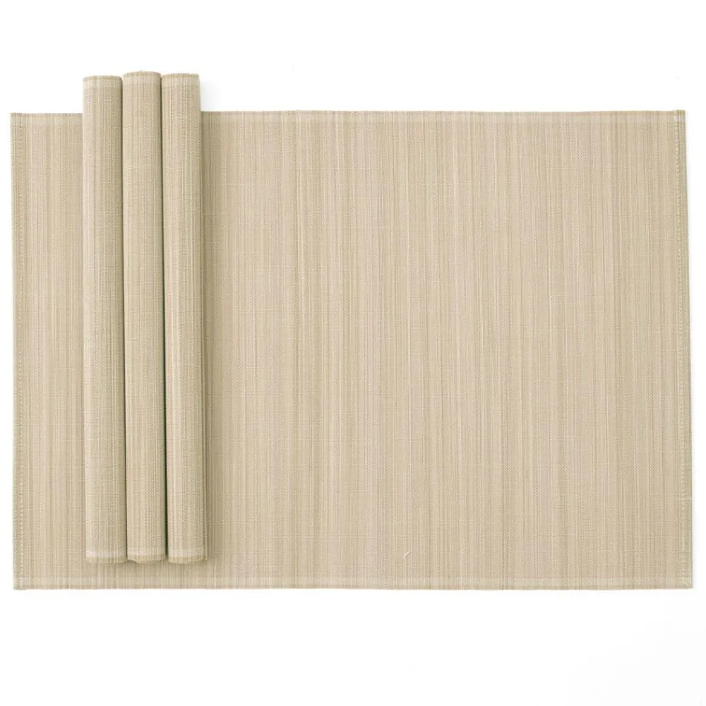 Caspari Christmas Placemats & Coasters|Paper Placemats|Roll-Up Bamboo Placemats in Natural - Set of 4