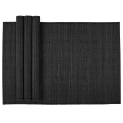 Caspari Christmas Placemats & Coasters|Placemats|Roll-Up Bamboo Placemats in Black - Set of 4