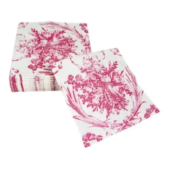 Caspari Paper Cocktail Napkins|Romantic Toile Rose Cocktail Napkins - 20 Per Package