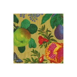 Caspari Paper Cocktail Napkins|Royal Orchard Gold 2 Cocktail Napkins - includes 12 Cocktail Napkins